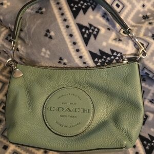 Coach Mint Green Leather Shoulder Bag